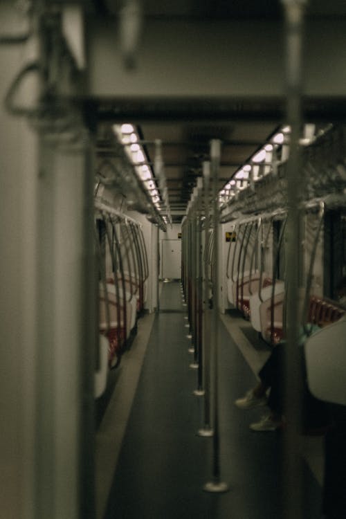 Photo of the Almost Empty Interior of a Subway Car
