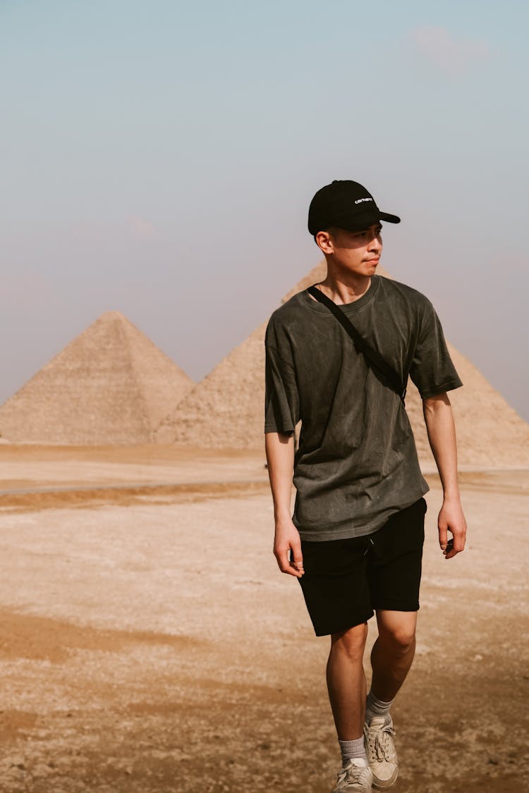 Man Walking On Desert 