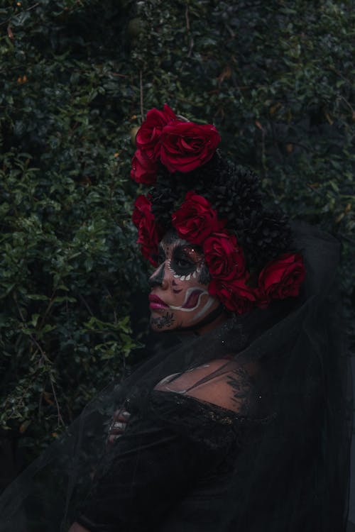 Woman with Flowers on her Head 