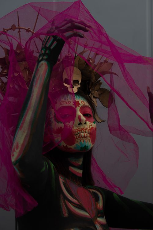 Woman with Skull Face Paint · Free Stock Photo