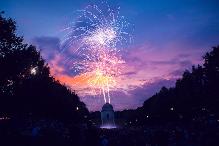 Low Light Photography Of Fireworks