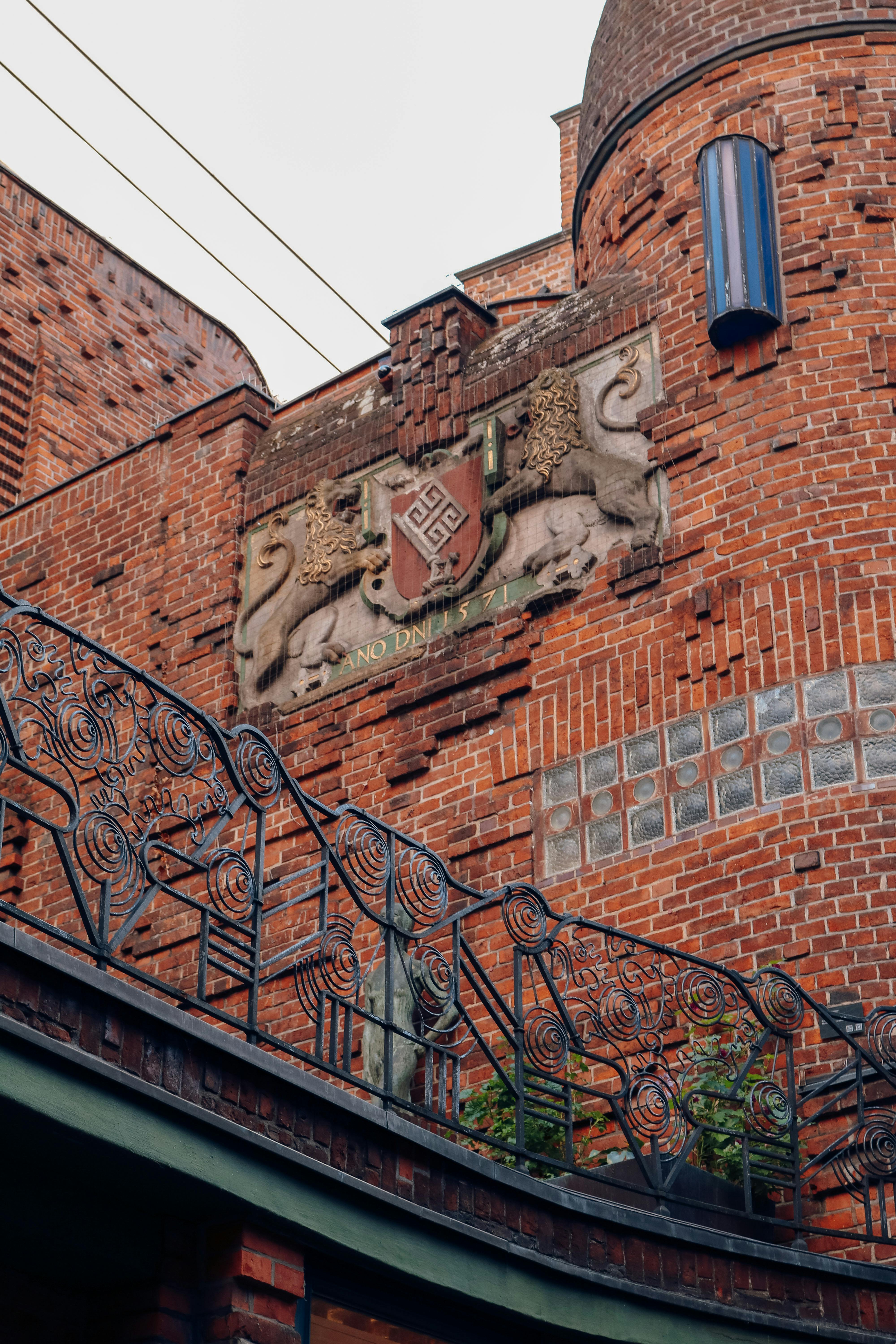 Beautiful historic brick building facade in Bremen, Germany, showcasing intricate design elements.