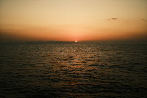 Sunset on Clear Sky over Sea