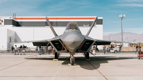 Lockheed Martin F-22A Raptor Fighter Aircraft Displayed at an Air Show