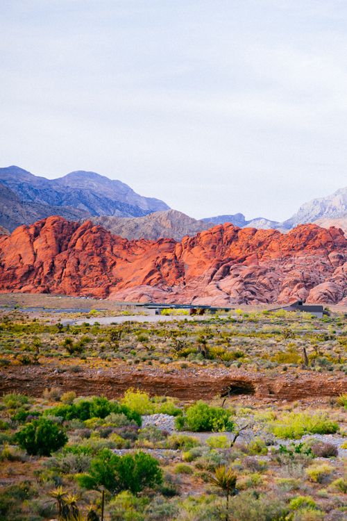 Free Scenic view of Red Rock Canyon's vibrant geological formations near Las Vegas, NV. Stock Photo