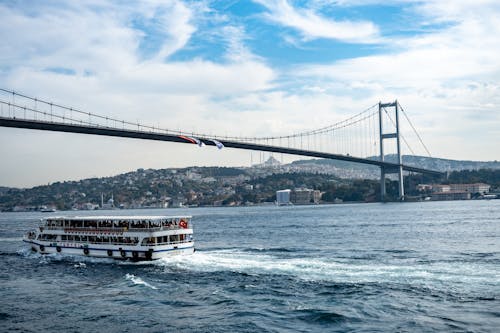 7 月 15 日殉教者橋, イスタンブール, つり橋の無料の写真素材