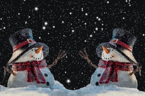 Foto d'estoc gratuïta de figures, flocs de neu, fons negre
