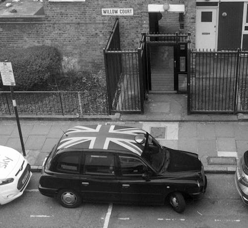 High Angle View of a Hackney Carriage Parked