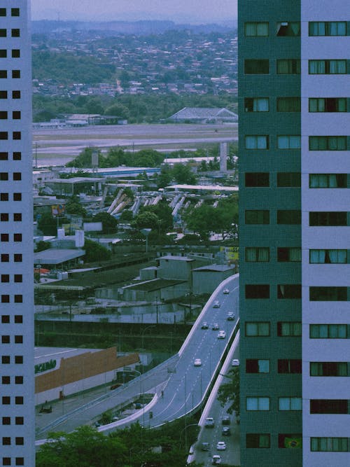 High Angle View of an Urban Road