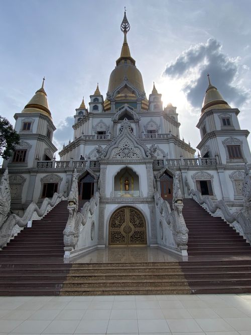 Free Beautiful architecture of a Buddhist temple in Ho Chi Minh City, showcasing intricate designs and grandeur. Stock Photo