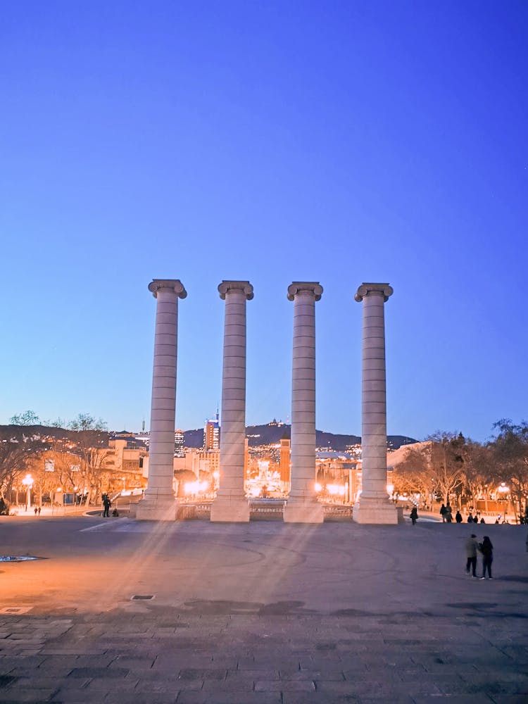 Concrete Pillars Under The Blue Sky