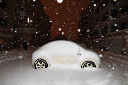 Free stock photo of snow, volkswagen beetle