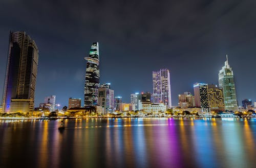 Cidade Durante A Fotografia Noturna