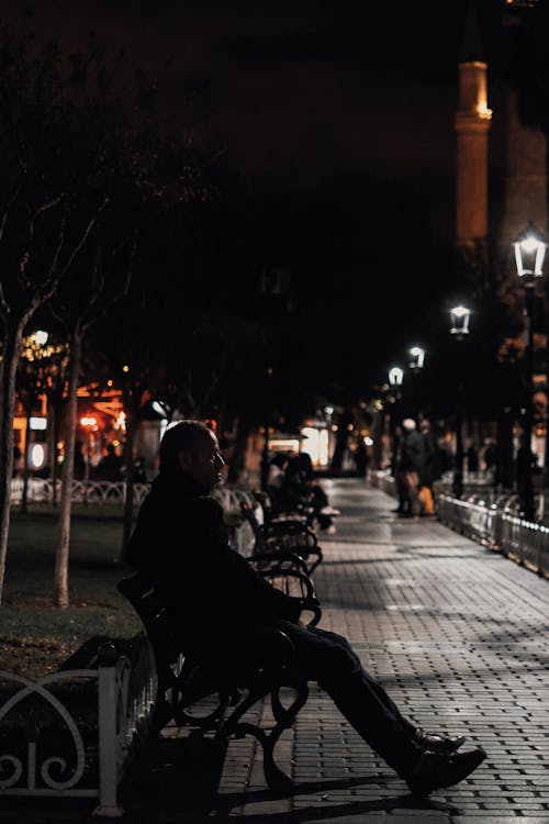 A Man Sitting on the Bench