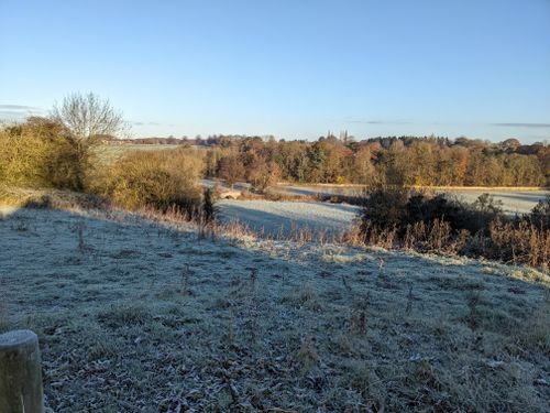 Free Frosty frozen English countryside in winter Stock Photo