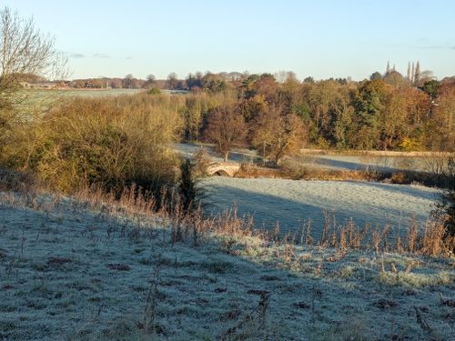Free Frosty frozen English countryside in winter Stock Photo