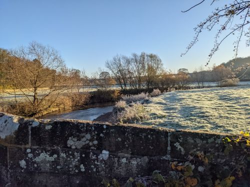 Free Frosty frozen English countryside in winter Stock Photo
