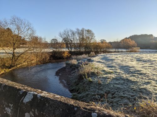 Free Frosty frozen English countryside in winter Stock Photo