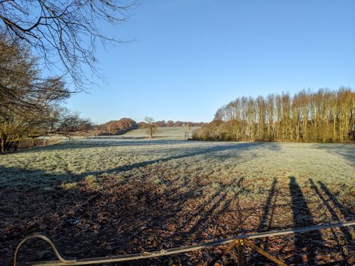 Free Frosty frozen English countryside in winter Stock Photo