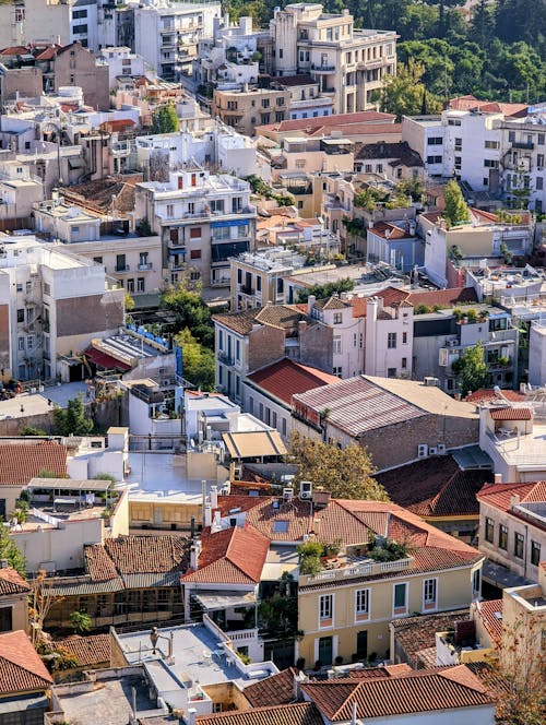 Fotos de stock gratuitas de Atenas, edificios, foto con dron