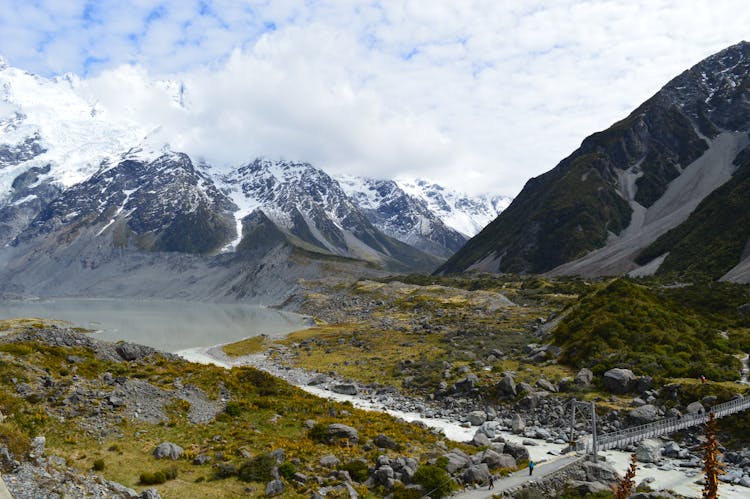 Aerial View Of Snow Capped Mountain