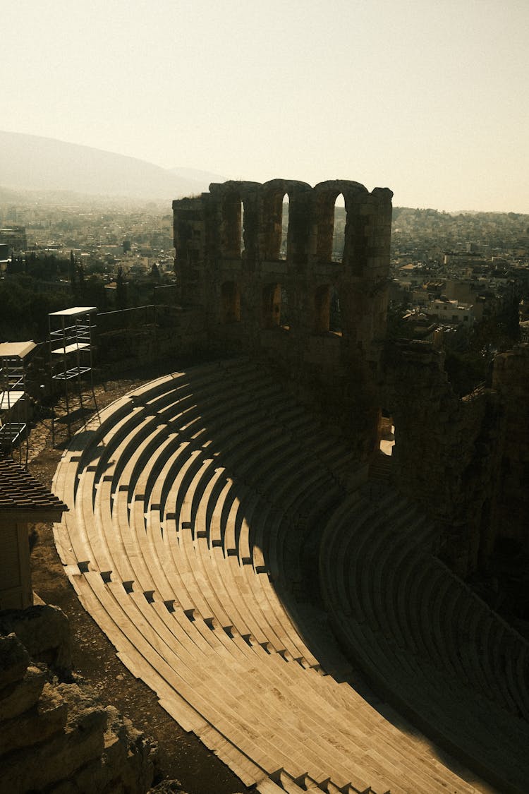 Aerial View Of The Aspendos, Roman Theatre, Serik, Antalya Province, Turkey