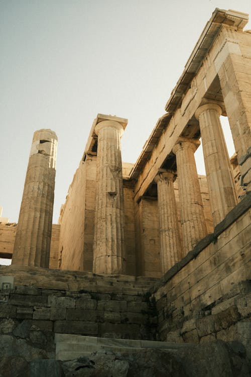 Low Angle Shot of Propylaea 