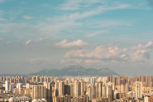 Panorama of a City with Mountains in the Backgorund 