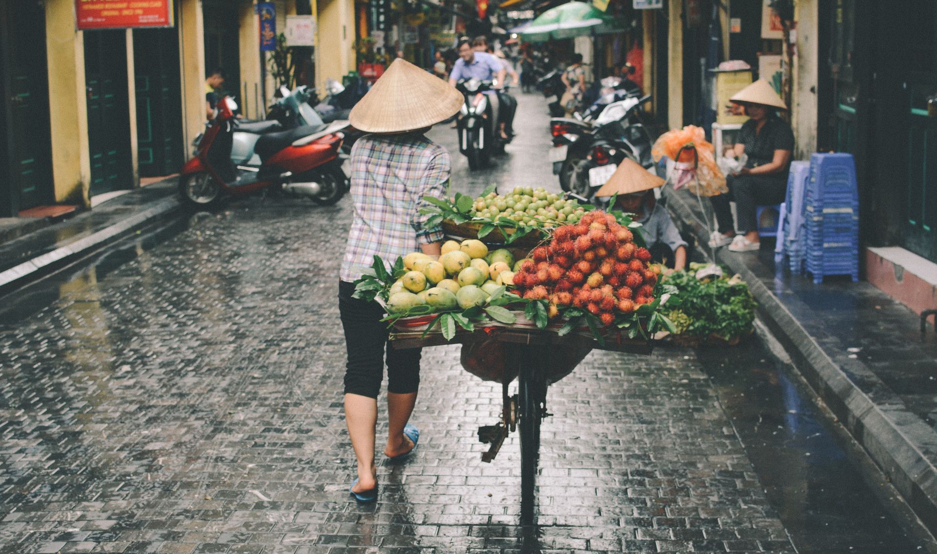 Person Walking on Market