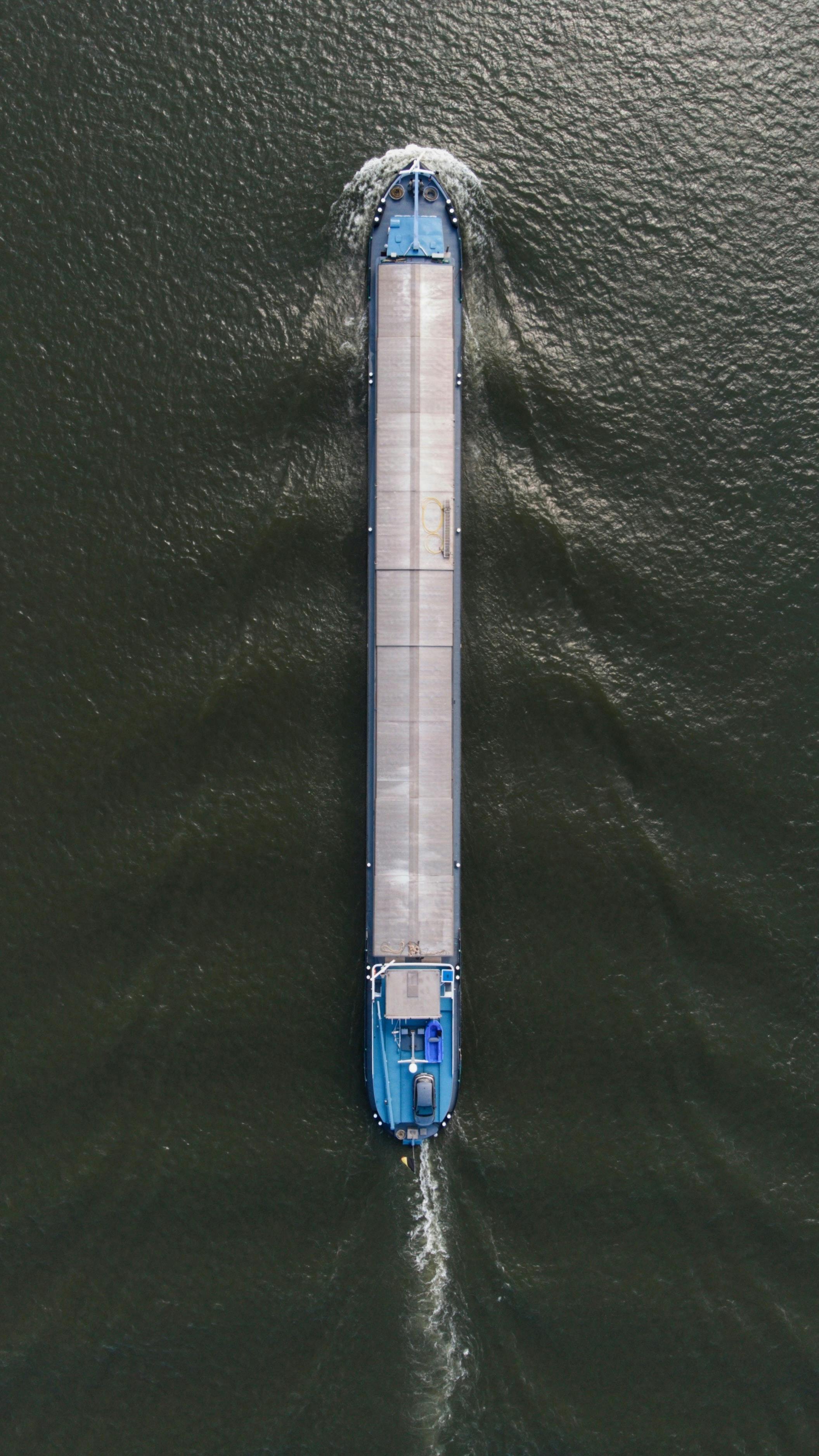 photo of a ship from above