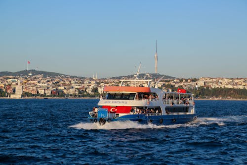 Foto stok gratis ada vapuru, bendera, bosporus