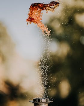 A splash of coffee captured mid-air with bokeh background in Eskişehir, Türkiye.