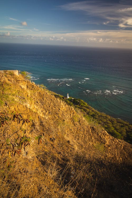 Mountain Cliff Near a Lighthouse Tower