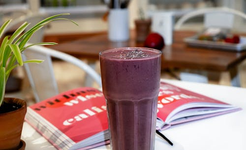 Clear Highball Glass With Purple Liquid