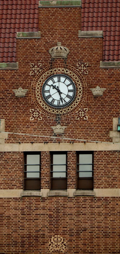 Clock on a Facade of a Building 