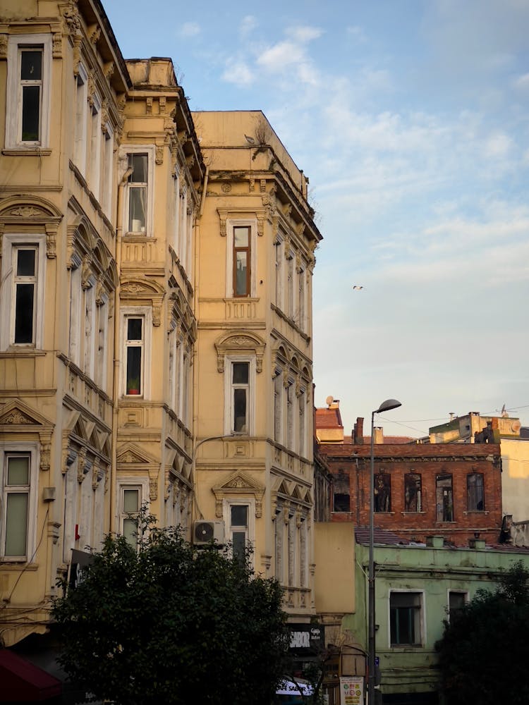 Old Buildings Facades On City Street