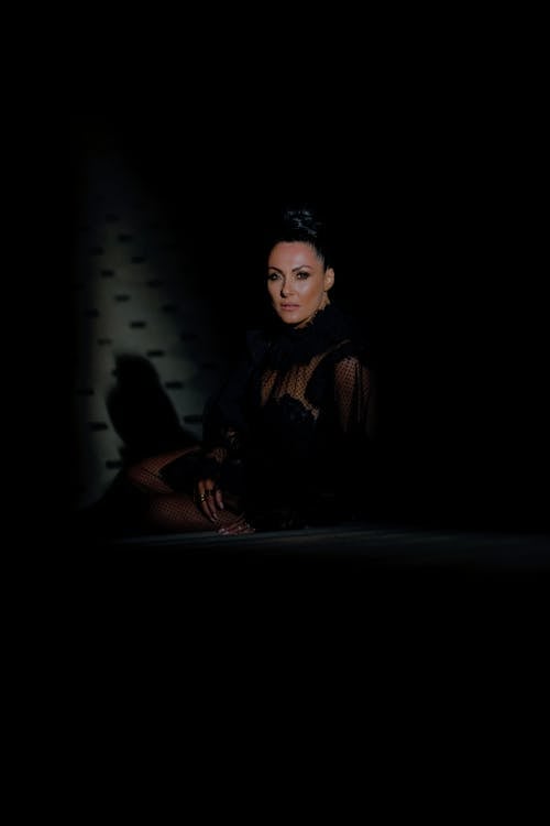 Beautiful Woman Posing in Dark
