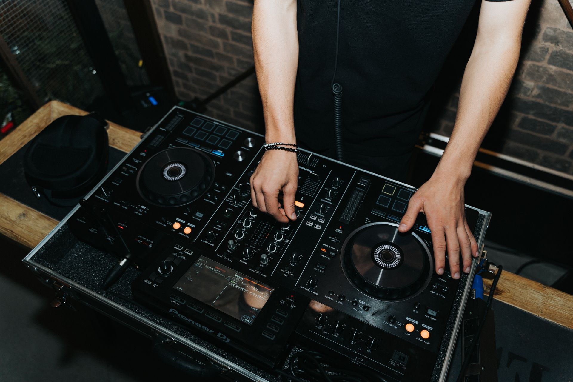 DJ Playing on Music Mixer