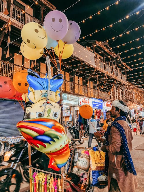 Free stock photo of air balloons, ballonseller, diwali