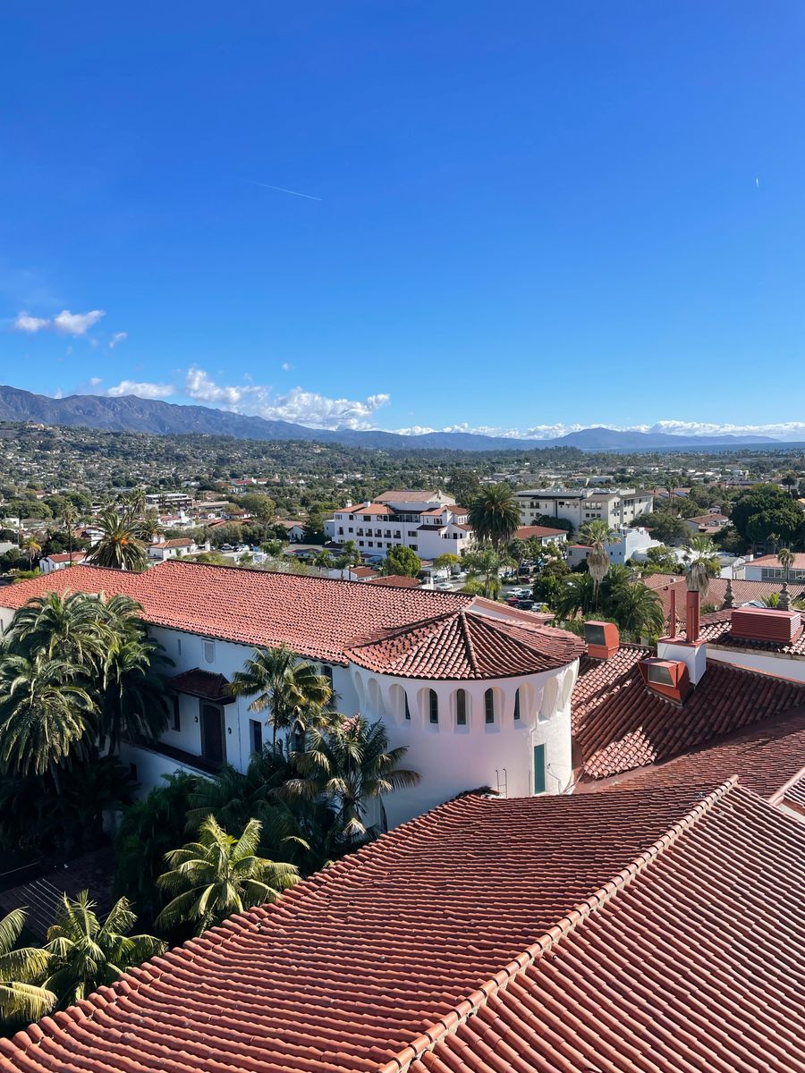 Red-tiled rooftops of Santa Barbara