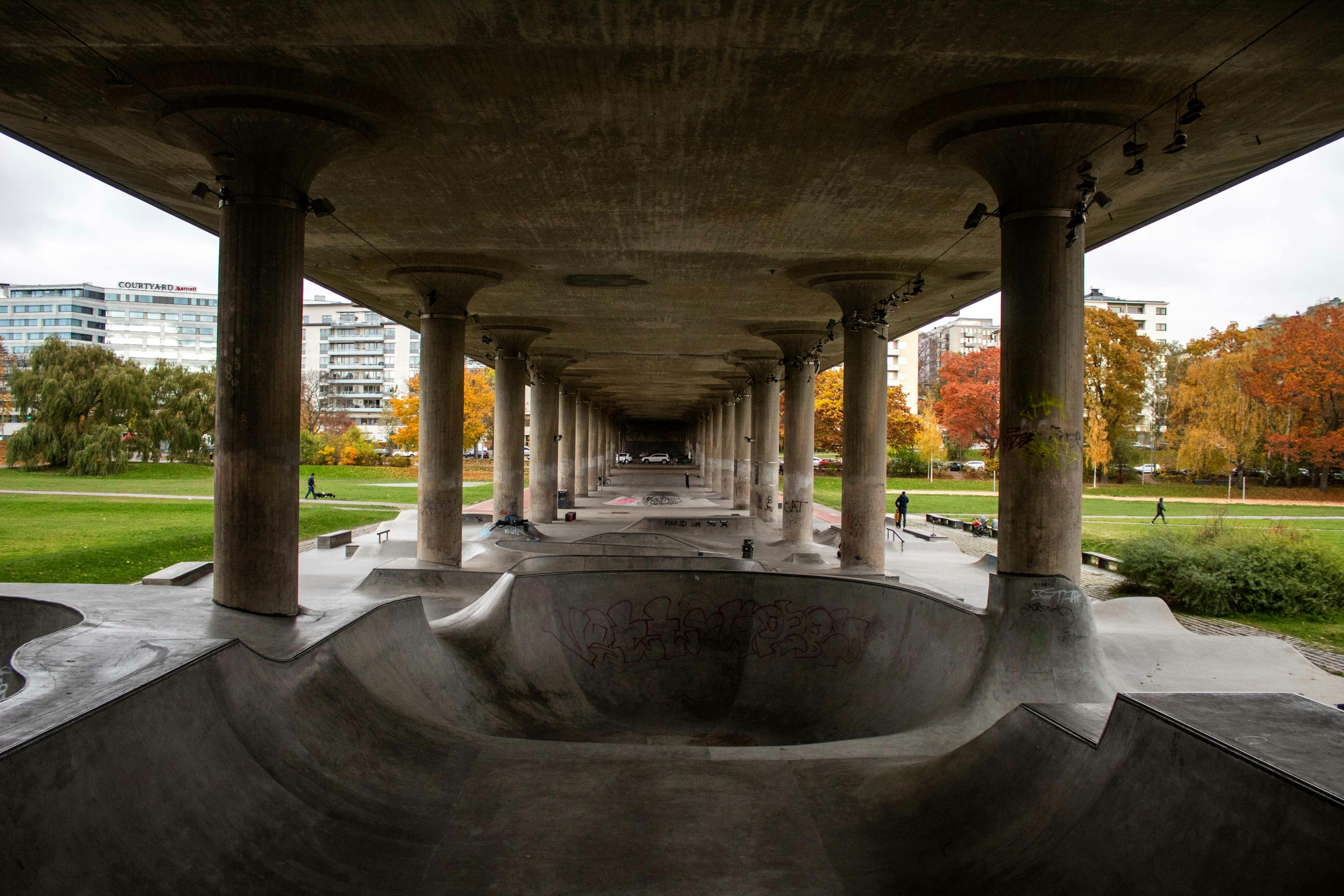 Skatepark under Bridge · Free Stock Photo