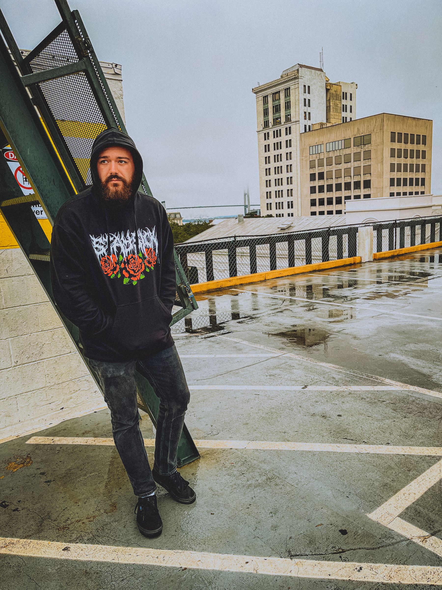 Urban streetwear in a concrete setting