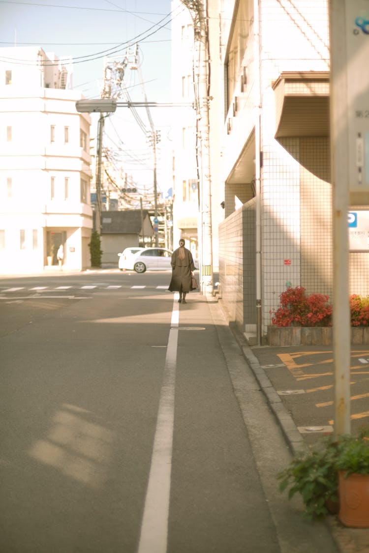 Woman Walking City Street 