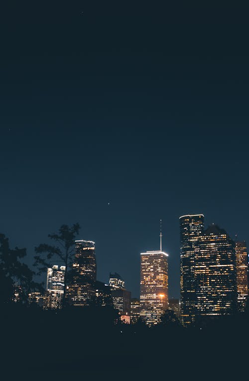 City Buildings During Night Time