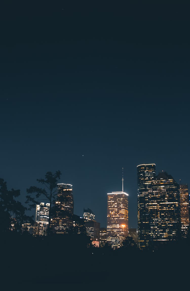 City Buildings During Night Time