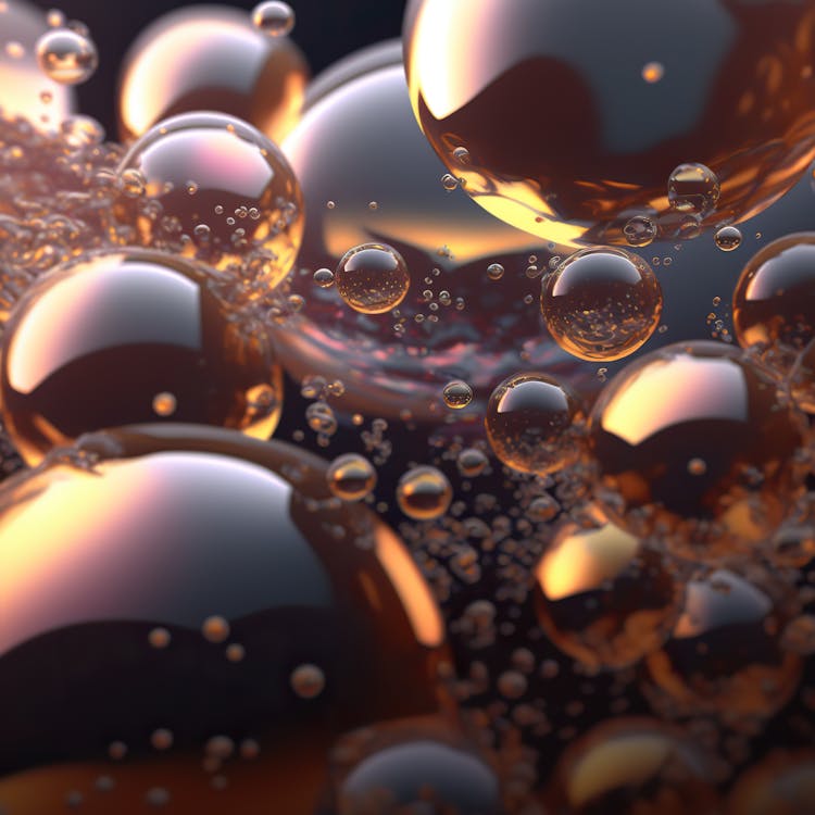 Floating Bubbles In Macro Photography