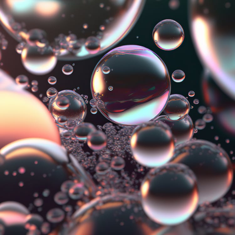 Floating Bubbles In Macro Photography