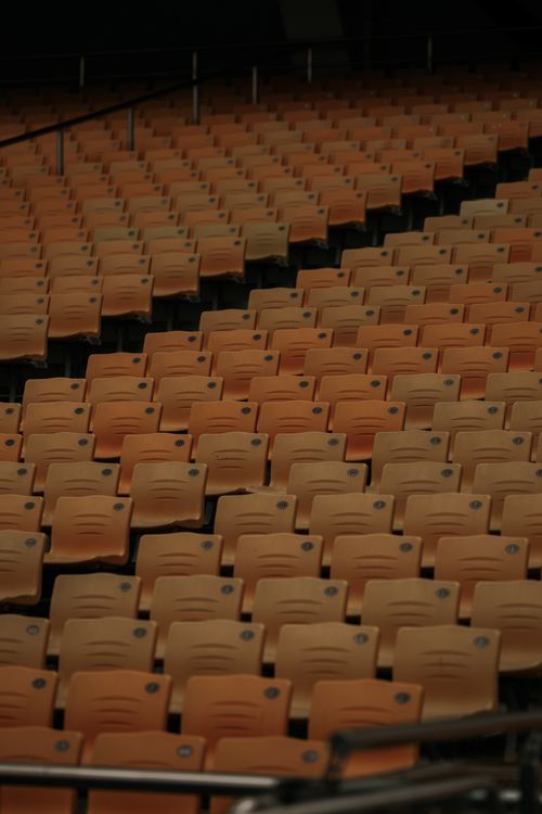 Free Rows of empty seats in a stadium in Guangzhou, China, creating a pattern. Stock Photo