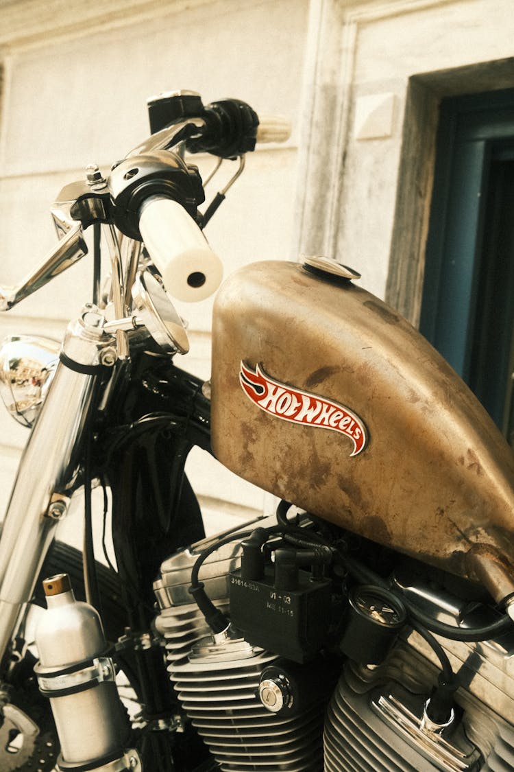 Close-up Shot Of A Motorcycle Fuel Tank