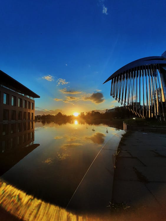 View of a Lake at Sunset 